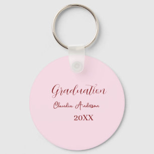 Graduation name class of 20XX mauve calligraphy co Key Ring