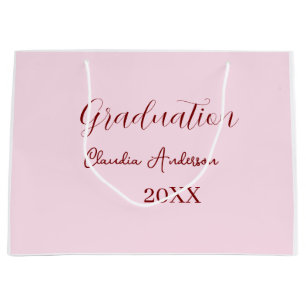 Graduation name class of 20XX mauve calligraphy co Large Gift Bag