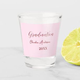 Graduation name class of 20XX mauve calligraphy co Shot Glass