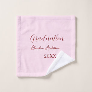 Graduation name class of 20XX mauve calligraphy co Wash Cloth