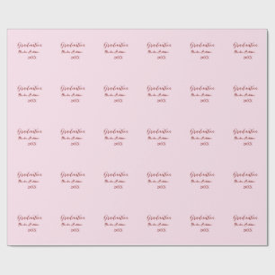Graduation name class of 20XX mauve calligraphy co Wrapping Paper