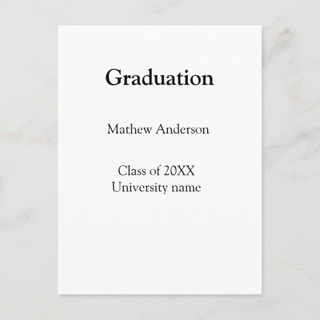 Graduation name class of 20XX university name simp Postcard (Front)