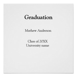 Graduation name class of 20XX university name simp Poster