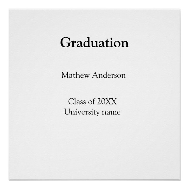Graduation name class of 20XX university name simp Poster (Front)