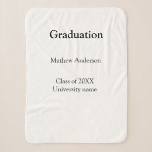 Graduation name class of 20XX university name simp Sherpa Blanket
