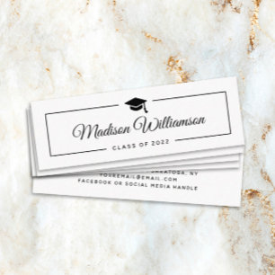 Graduation Name Modern Trendy Script Mini Business Card