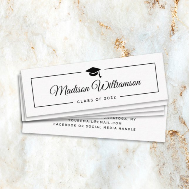 Graduation Name Modern Trendy Script Mini Business Card (Creator Uploaded)