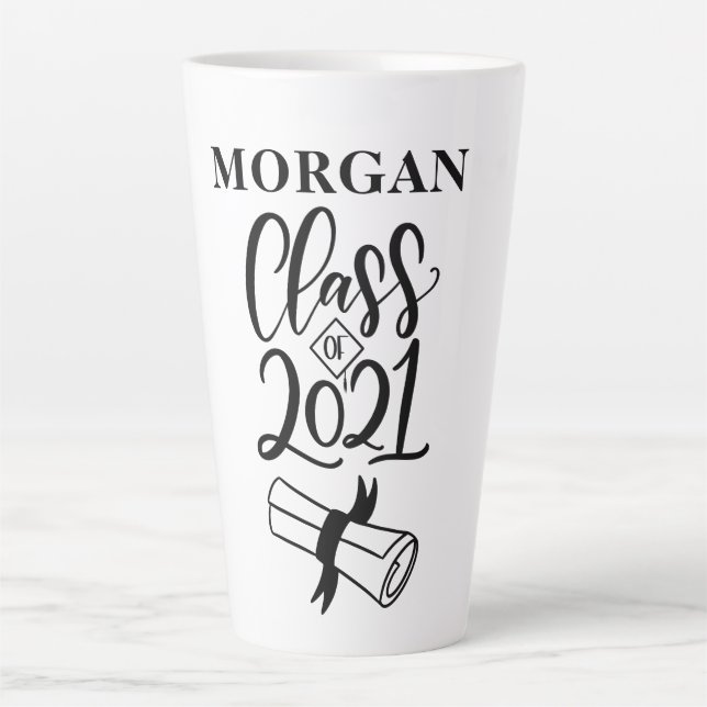 Graduation Name Personalised Latte Mug (Front)