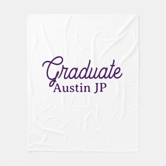 Graduation name purple simple minimal stylish call fleece blanket (Front)