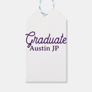Graduation name purple simple minimal stylish call gift tags