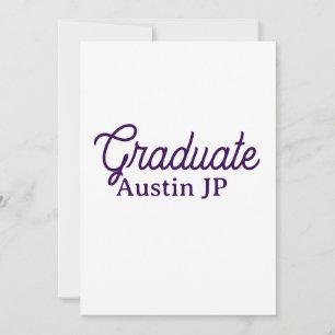Graduation name purple simple minimal stylish call invitation