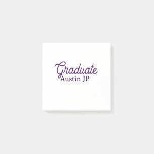 Graduation name purple simple minimal stylish call post-it notes
