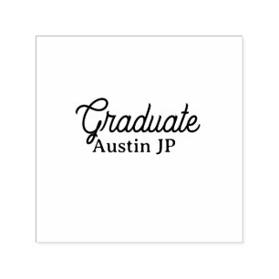 Graduation name purple simple minimal stylish call self-inking stamp