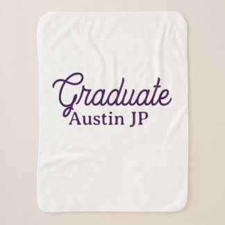 Graduation name purple simple minimal stylish call sherpa blanket