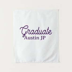 Graduation name purple simple minimal stylish call tapestry