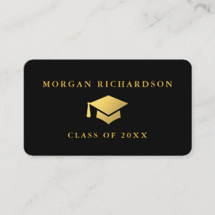 Graduation Networking Black and Gold Calling Card