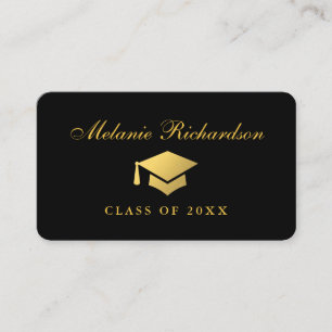 Graduation Networking Gold and Black Calling Card