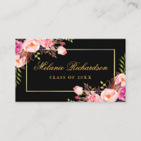 Graduation Networking Gold Pink Floral