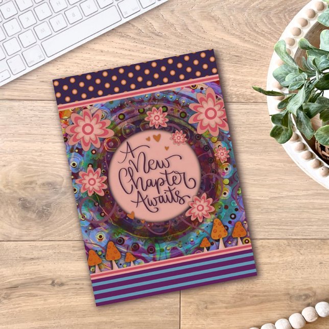 Graduation New Chapter Quote Modern Pretty Floral Card (Creator Uploaded)