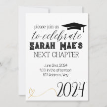 Graduation Next Chapter Grad Party Invitation