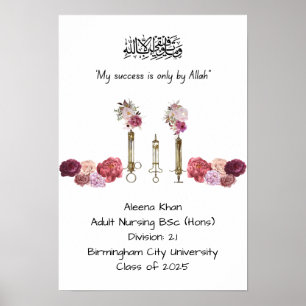 Graduation Nurse Degree certificate Poster