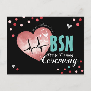 Graduation Nurse Pinning Ceremony Pink Heart Postcard