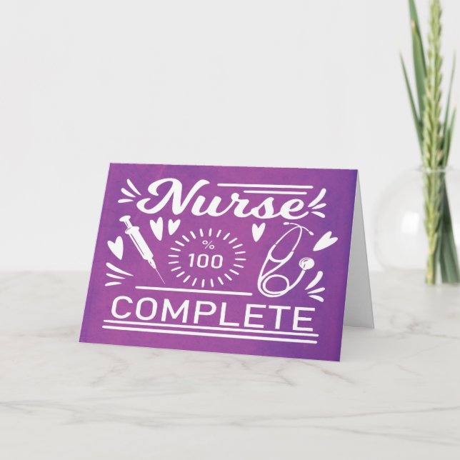 Graduation Nursing School Modern Purple Funny Card (Front)