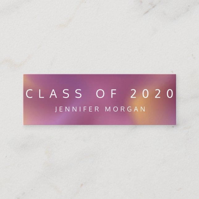 Graduation Ombre Metallic Modern Name Card (Front)