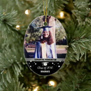 Graduation One Photo Celebration Keepsake Ceramic Tree Decoration