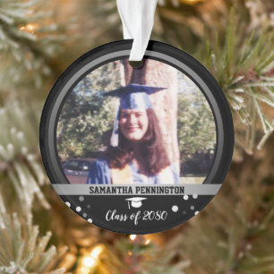 Graduation One Photo Confetti Keepsake Ornament