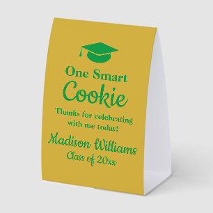 Graduation One Smart Cookie Gold Green Treat Favor