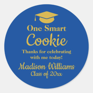 Graduation One Smart Cookie To go Grad Treat Favou Classic Round Sticker