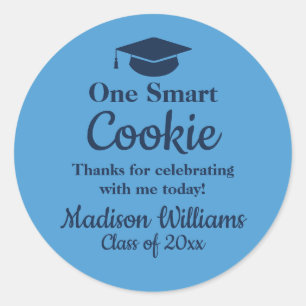 Graduation One Smart Cookie To go Grad Treat Favou Classic Round Sticker