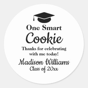 Graduation One Smart Cookie To go Grad Treat Favou Classic Round Sticker