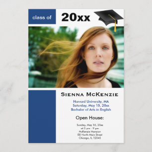 Graduation Open House Blue) Announcement