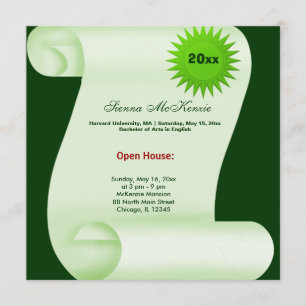 Graduation Open House (Green) Announcement