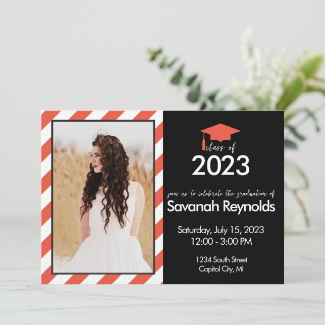 Graduation Open House Invitation with Photo (Standing Front)