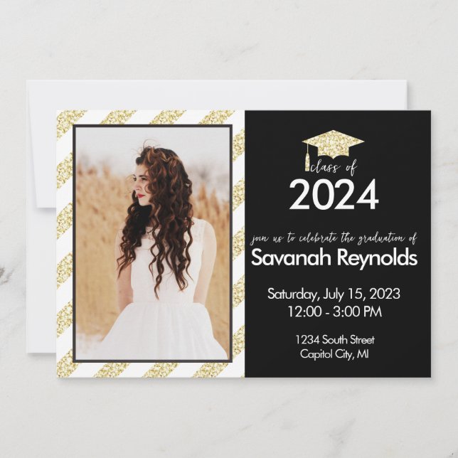 Graduation Open House Invitation with Photos (Front)