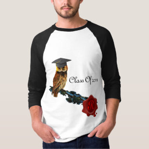 GRADUATION OWL  AND RED WAX SEAL MONOGRAM T-Shirt
