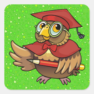 Graduation Owl - SRF Square Sticker