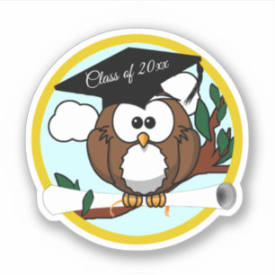 Graduation Owl with Diploma Sticker