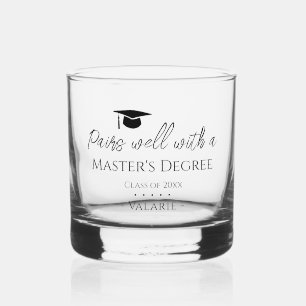 Graduation pairs well Master's Whiskey Glass