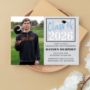 Graduation Party 2023 Open House Photo Light Blue Invitation