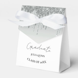 Graduation party 2024 graduate black Silver Favour Box