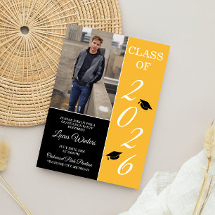 Graduation Party 2025 Grad Hat Yellow Invitation