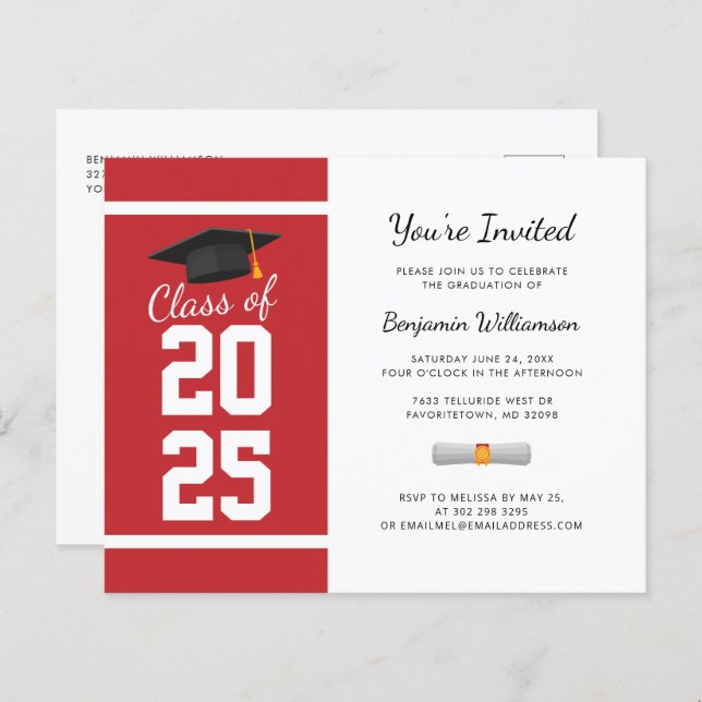 Graduation Party 2025 Modern Simple Invitation (Front/Back)