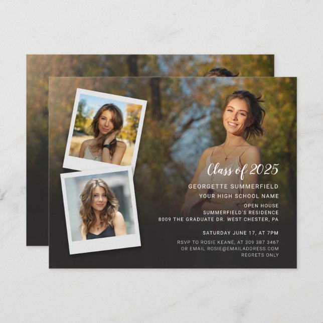 Graduation Party 2025 Photo Collage Invitation (Front/Back)