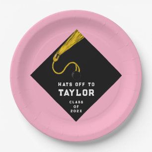 Graduation Party 2025 Pink Paper Plate