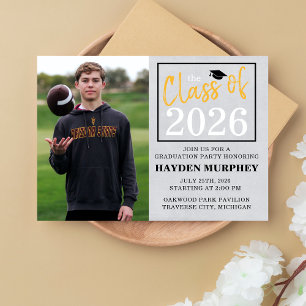 Graduation Party 2026 Open House Photo Yellow Invitation