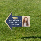Graduation Party 2 Photo Arrow Navy Blue Gold Yard